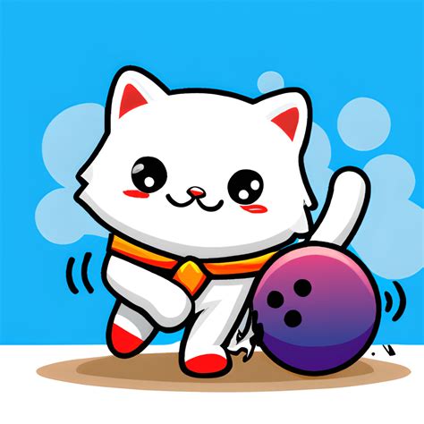 Cute Cat Bowling Graphic · Creative Fabrica