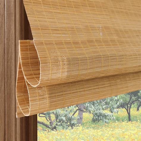 Amazon.com: Cordless Blackout Bamboo Window Shades, Outdoor Cordless Woven Wood Roller Shades ...