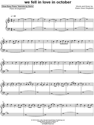 "we fell in love in october" Sheet Music - 3 Arrangements Available Instantly - Musicnotes