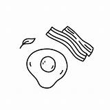 Premium Vector  Fried Eggs With bacon Isolated On White Background sketch template