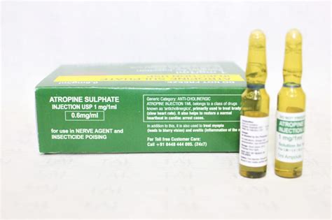 Atropine Sulphate Injection USP 0.6 mg/mL Manufacturers GMP