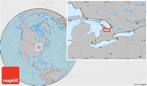 Gray Location Map of Flesherton, hill shading