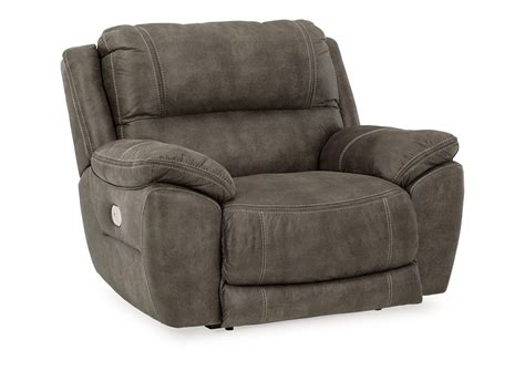 Black/Gray Cranedall Oversized Power Recliner Hart Furniture