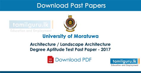 2017 Architecture Aptitude Test Past Paper - Moratuwa University