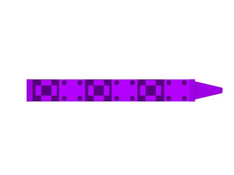 a purple object with squares on it is in the shape of a long tube that looks like a pencil