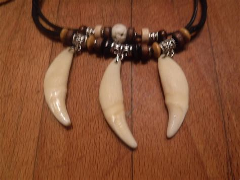 Large Wolf Tooth Necklace Wolf Teeth Necklace Wolf Necklace Wolf Tooth Necklace Adjustable ...