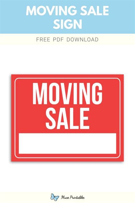 Printable Moving Sale Sign Template | For sale sign, Signs, Yard sale signs