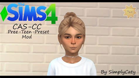 Sims 4 Cute Girl Cas Cc Pree Teen Preset Mod Youtube | Free Download ...