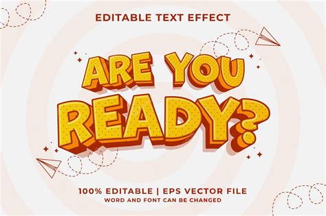 Premium Vector | Editable text effect Are You Ready 3d Cartoon template ...