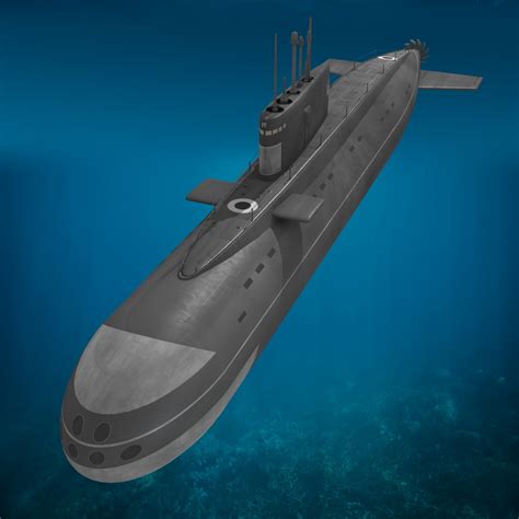 russian kilo class submarine 3d model