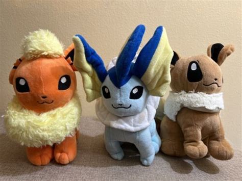 Eevee, Flareon, and Vaporeon Plush Toy 10" Lot | #4582566055