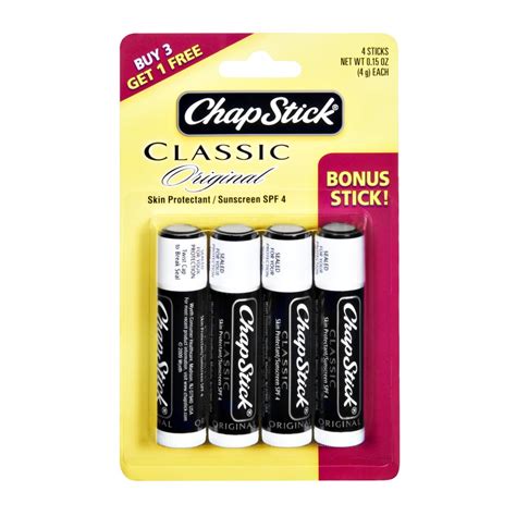 ChapStick Classic Original Lip Balm, 0.15 Oz., 4 Pack - Walmart.com