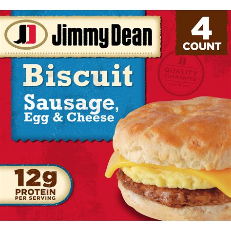 Jimmy Dean Frozen Biscuit Breakfast Sandwiches - Sausage, Egg & Cheese ...