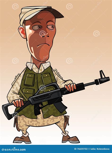 Cartoon Man Holding a Gun in His Hands Stock Vector - Illustration of ...