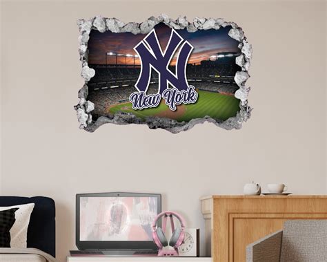 New York Yankees Wall Sticker Decal 3D Home Decor Texture | Etsy