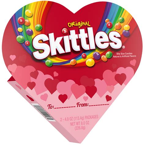 Skittles Original Valentine's Day Chewy Candy, 4 oz, 2 Bag Box ...