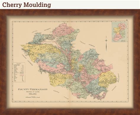 COUNTY FERMANAGH Ireland 1901 Map Replica or GENUINE | Etsy