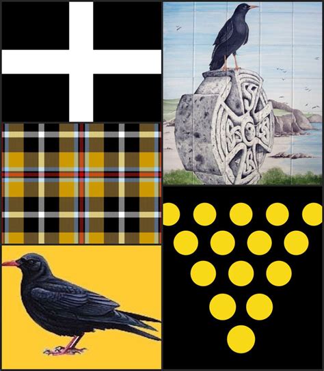 Cornish symbols: St Piran's Flag (white cross /black background); The ...