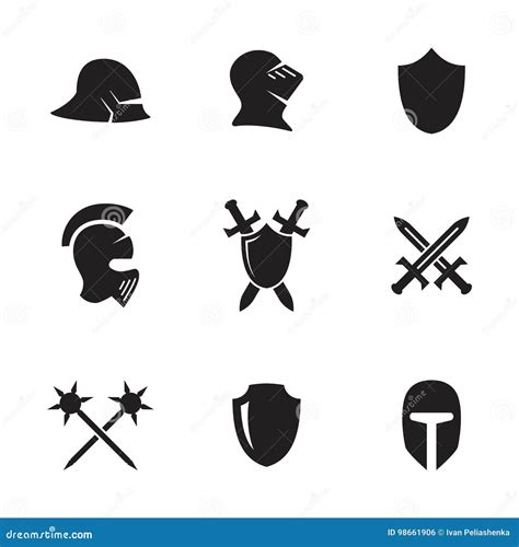 War symbol icons set stock illustration. Illustration of battle - 98661906