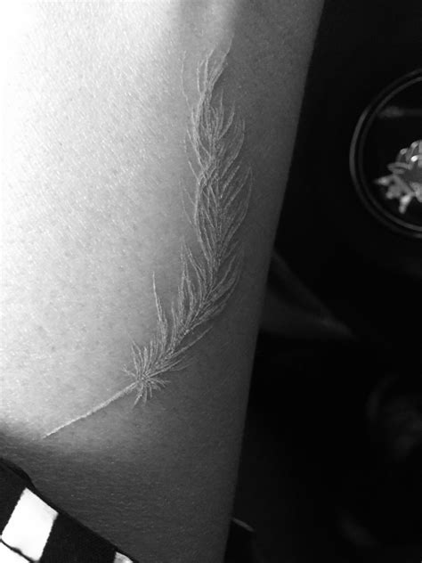 My first white feather tattoo. Did it myself on own arm | White feather tattoos, Feather tattoos ...