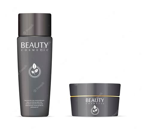 Premium Vector | Set of gray cosmetic bottles in realistic vector