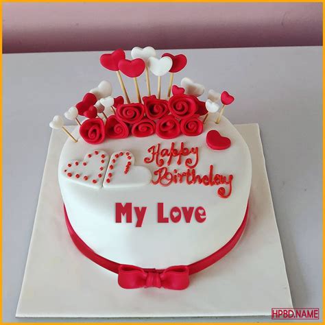 Happy Rose Birthday Cake With Name For Lover