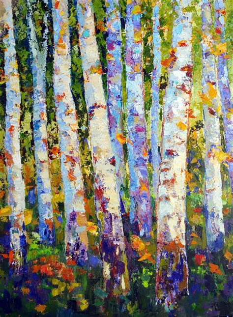 "Whispering Leaves" Acrylic painting Aspen | Abstract tree painting ...