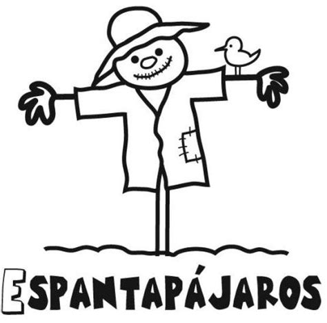 Dibujo de un espantapájaros para imprimir y colorear