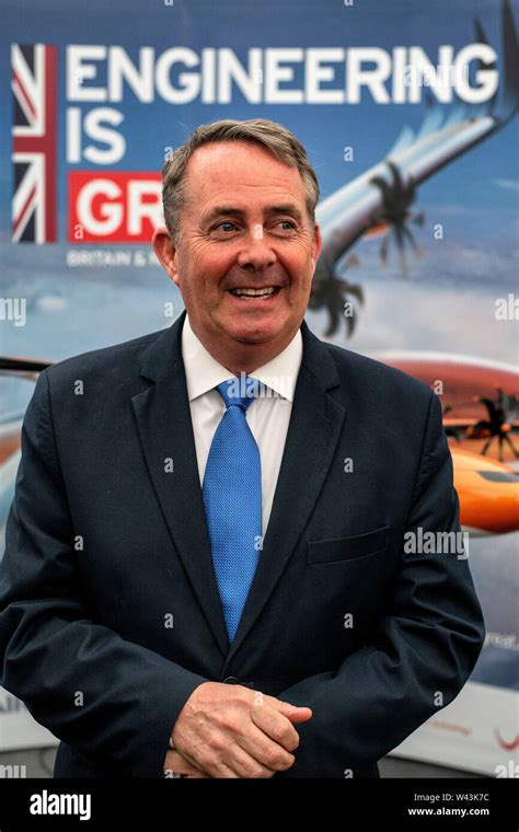 Liam Fox MP, Secretary of State for International Trade unveils the Airbus 'Bird of Prey ...