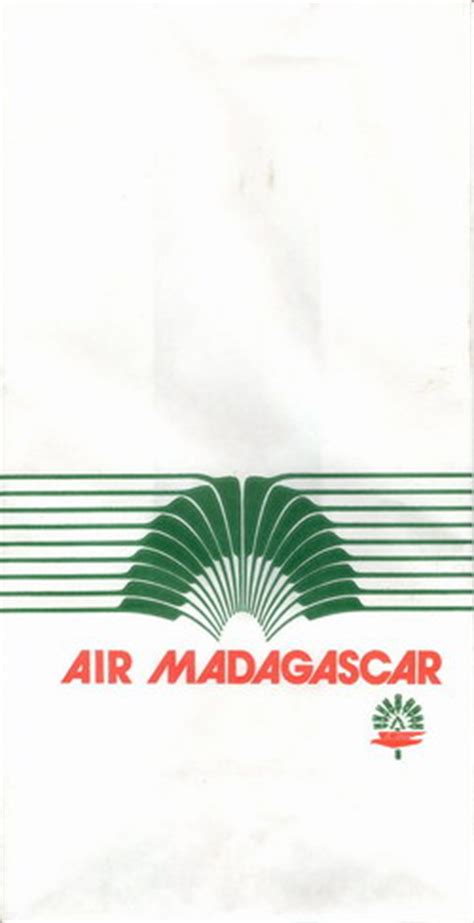 Air Madagascar Airsickness Bag: Large Red & Green Logo - Madagascar Library