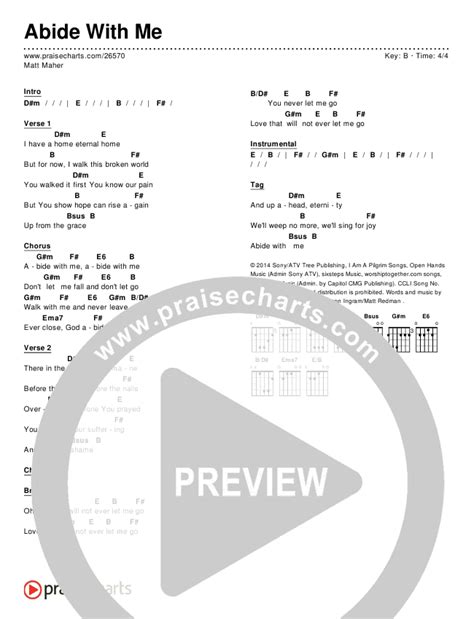 Abide With Me Chords PDF (Matt Maher) - PraiseCharts