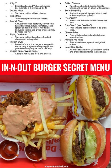 In-N-Out Burger Secret Menu | In and out burger, Fast food menu, Secret ...