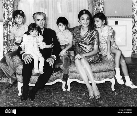 Shah of Iran poses with his family, Sept. 22, 1971. L-R: Crown Prince Stock Photo, Royalty Free ...