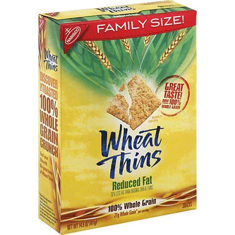 Wheat Thins Snacks, Reduced Fat, 100% Whole Grain, Family Size! | Wheat ...