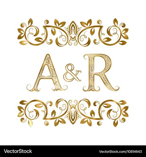 AR vintage initials logo symbol Letters A R Vector Image