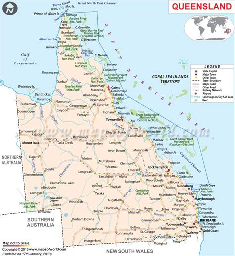 Road Map of Queensland. | Australia tourism, Queensland, Australia map