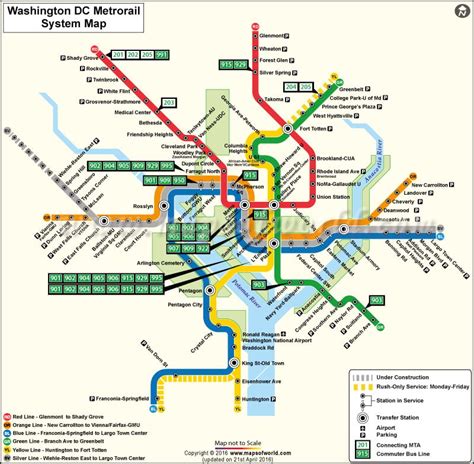 Washington DC Metro Map | Washington DC Subway Map