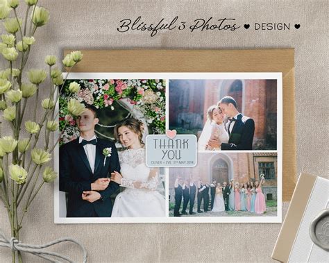 Rustic Wedding Thank You Cards Personalised Design | Etsy