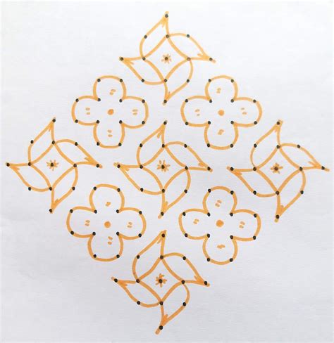 Rekha's Rangolis: Kolam - 5 | Easy 15 Dots kolam | 15 dots Rangoli | 15 ...