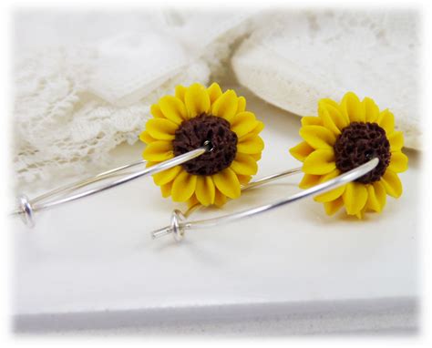 Sunflower Hoop Earrings - Stranded Treasures