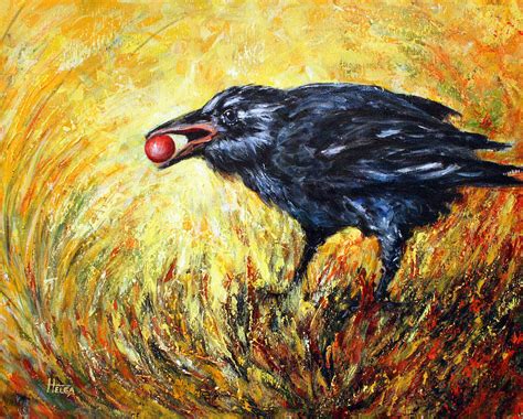 Wise Crow Painting by Helga Gravitt