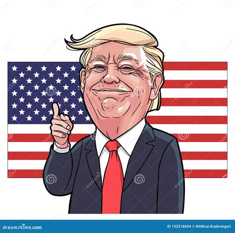 Donald Trump Caricature Vector Editorial Stock Image - Illustration of ...