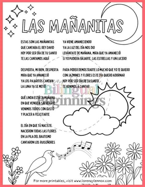 Happy Birthday Songs in Spanish: Free Printable Lyrics and Coloring ...