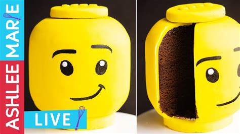 LEGO head cake - cake decorating tutorial - LIVE - YouTube