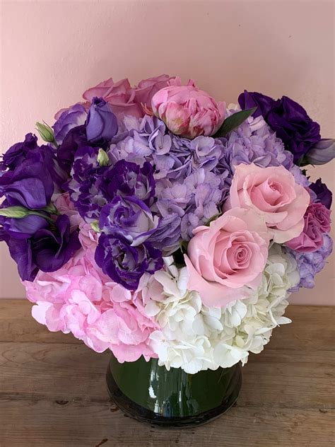 Royal Blooms. Hydrangeas, roses, lisianthus, peony in pink, white purple colors. W700 by ...