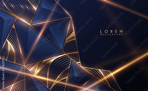 Blue and gold geometric shapes background Stock Vector | Adobe Stock