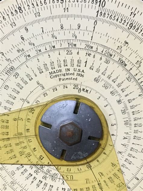 THE ATLAS CALCULATOR SLIDE RULE 4.25”DIAMETER CIRCULAR SLIDE RULE 1931-1936 USA - Slide Rules