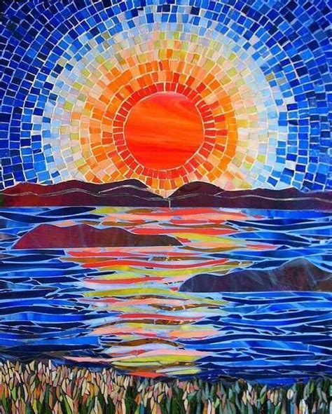 Sunset mosaic | Mosaic art, Mosaic artwork, Mosaic tile art