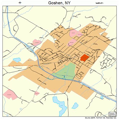 Goshen New York Street Map 3629542