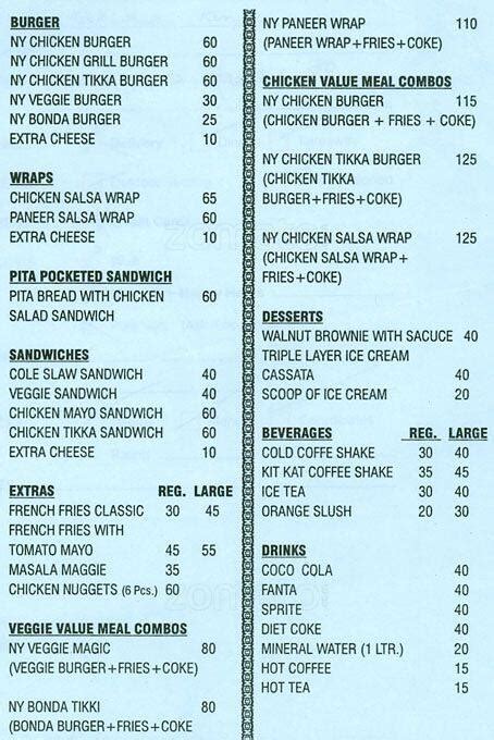 New York Cafe Menu, Menu for New York Cafe, Kakadeo, Kanpur - Zomato